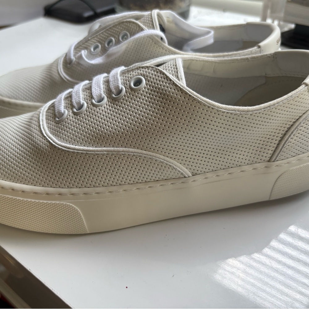 Saint Laurent White Athletic Shoes Minimalist Design